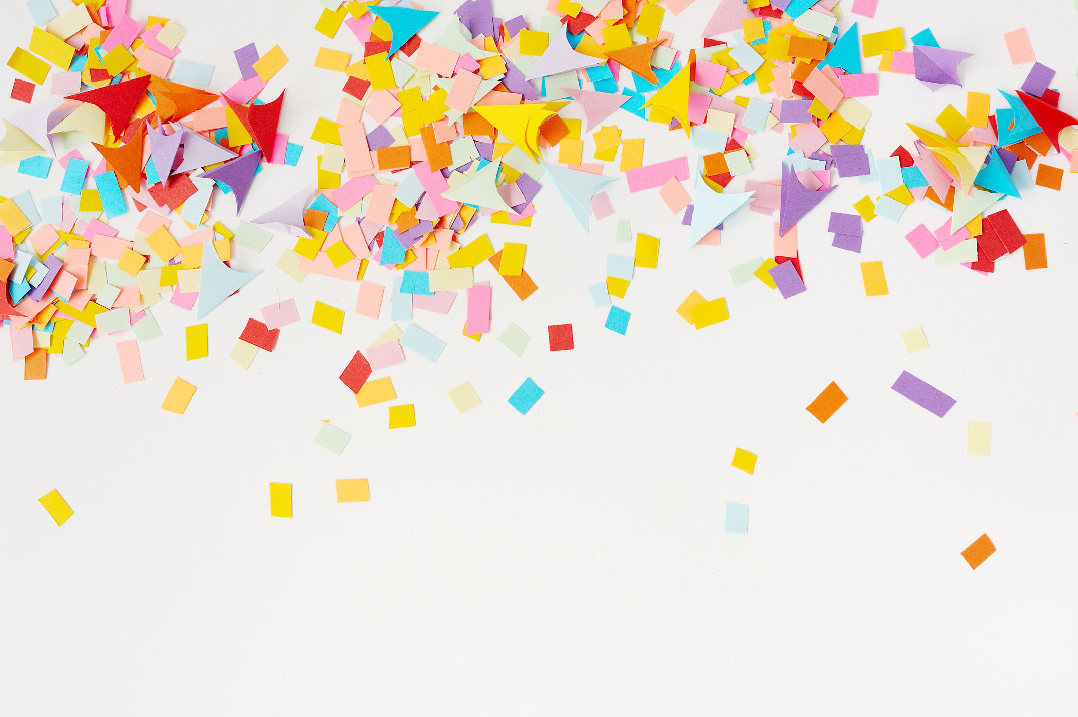 Multi-colored confetti from paper